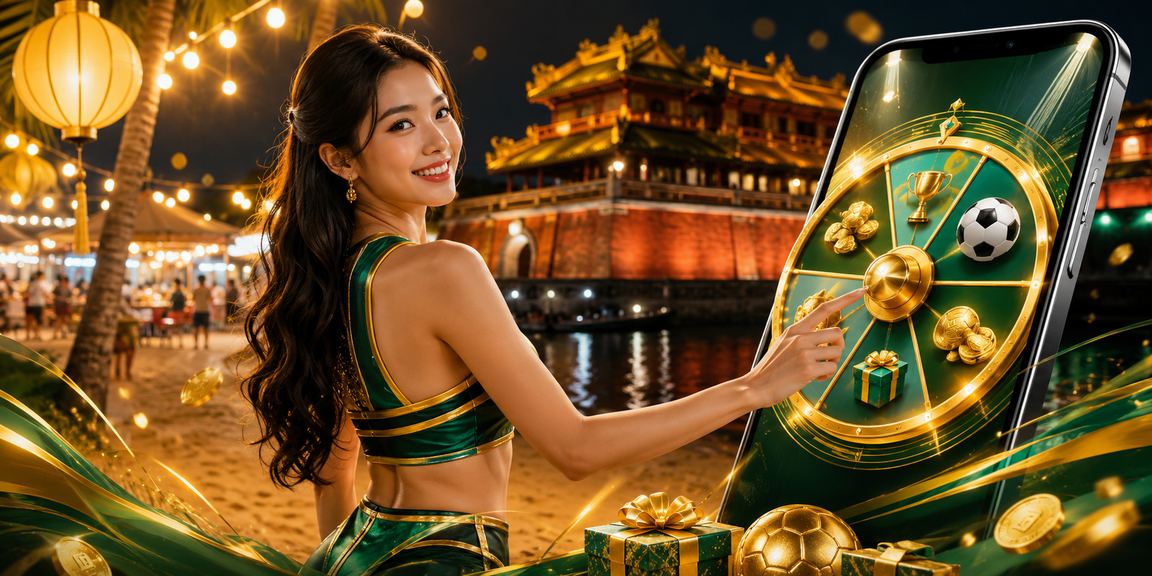 Người tham gia lucky draw tại chợ đêm Huế trong lễ hội địa phương